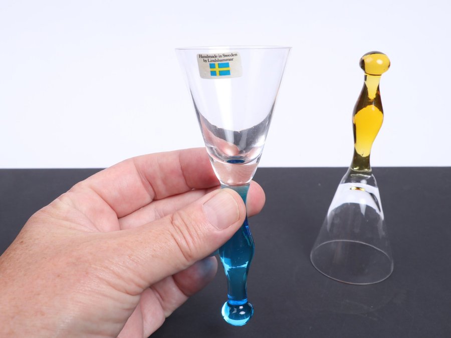 Snapsglas " Botten upp " Lindshammar, design Christer Sjögren