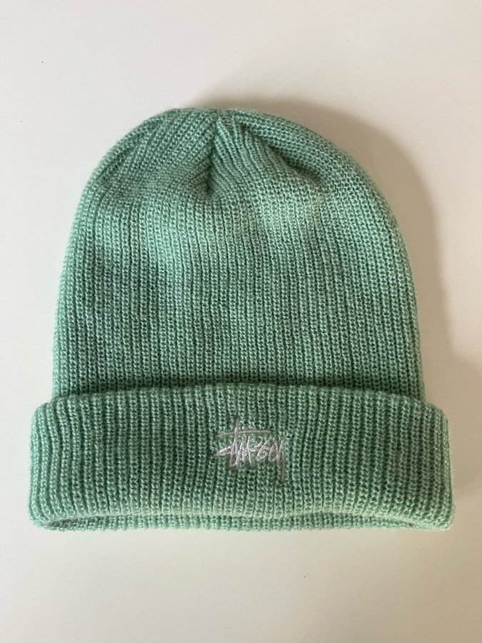 Stüssy grön beanie, storlek O/S