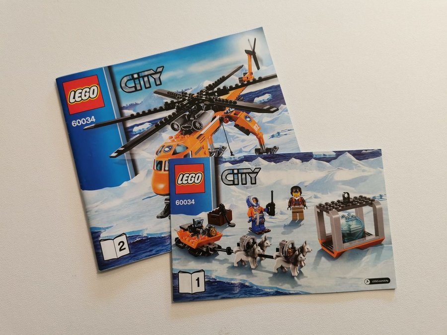 Lego - beskrivning - manual - city - artic helicrane - 60034 - (2 delar)