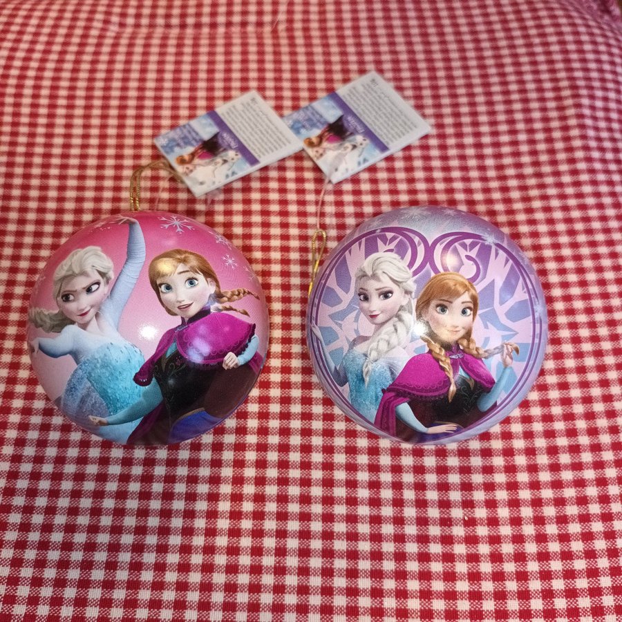 Julkulor i plåt, öppningsbara, tomma, Frozen, Frost Anna och Elsa