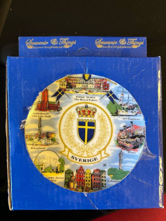 Stort parti (15 stycken) Souvenir Tallrik Stockholm Sverige