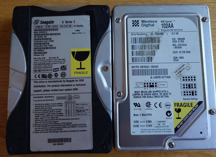 2x 10GB IDE drives