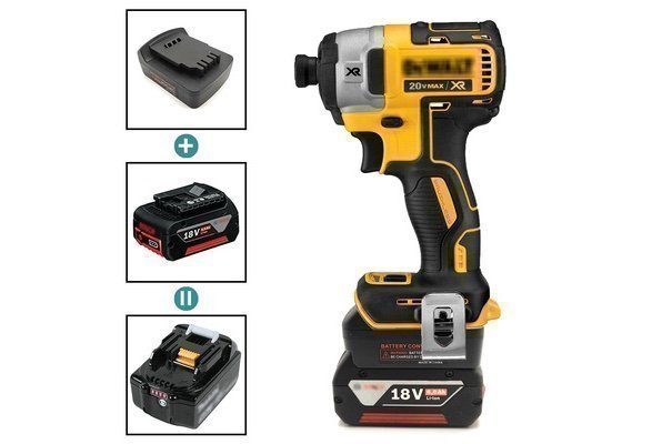 Batteriadapter. Milwaukee batteri till Dewalt maskiner.