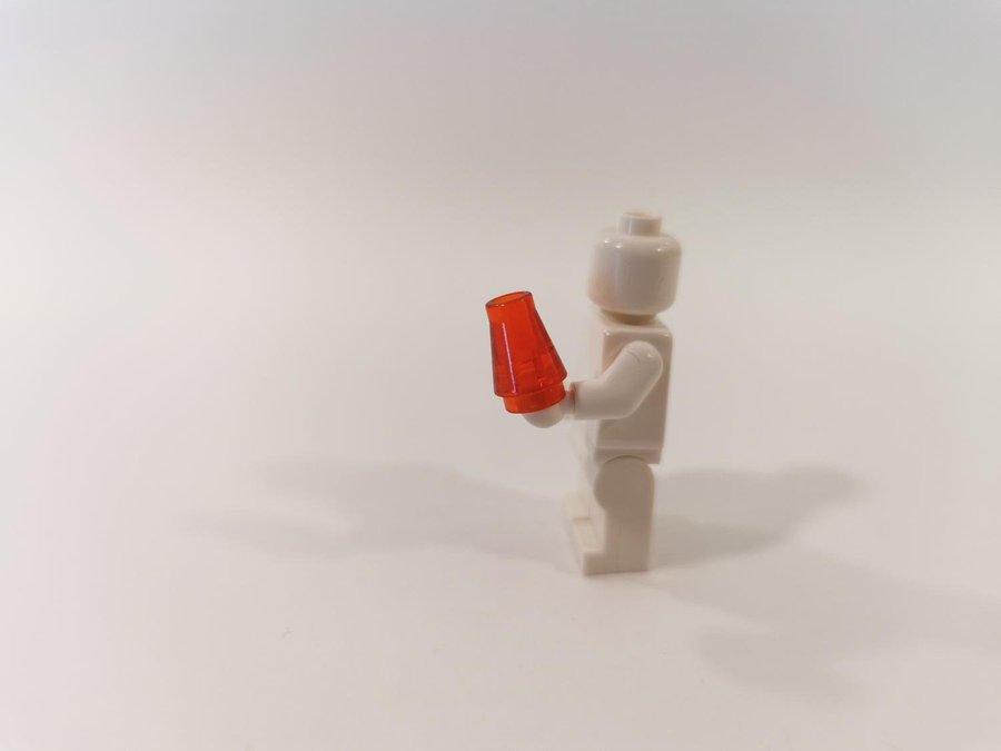 Lego - bit - transparent - 1x1 - konad - part 4589 - röd