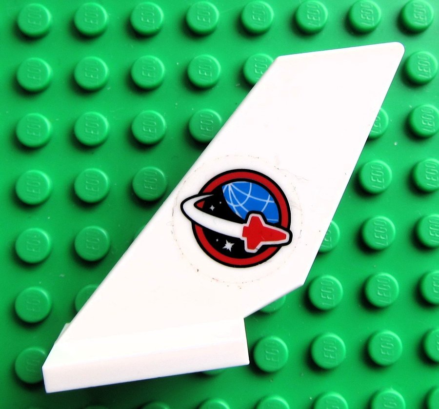 LEGO Vit rymd Tail Shuttle with Space Shuttle Logo Both Sides (Stickers)