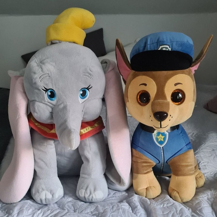 Dumbo och Chase gosedjur