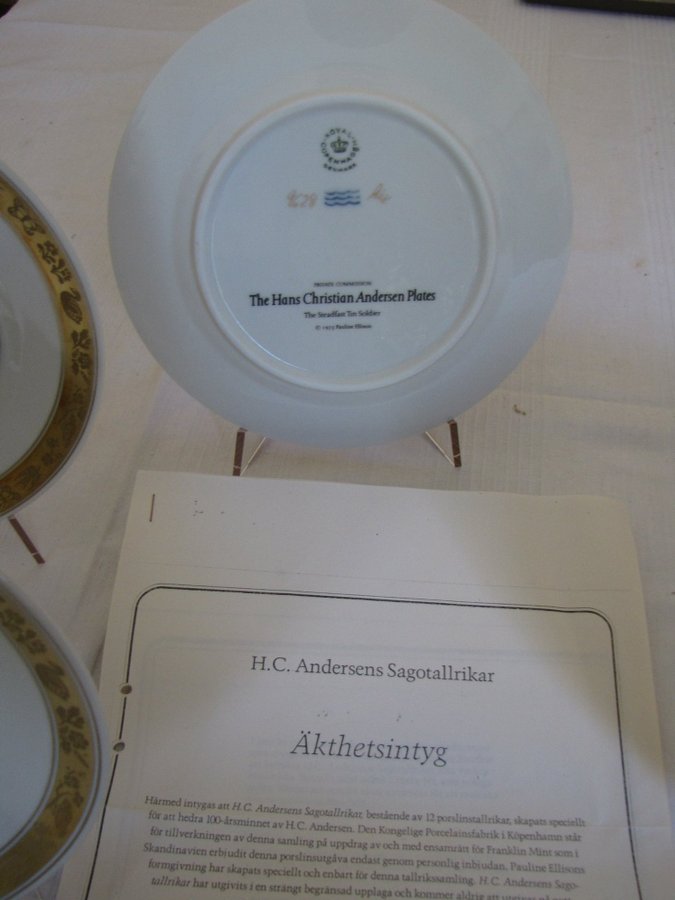 Royal Copenhagen samlartallrikar 4 st The Hans Christian Andersen Plates 1975