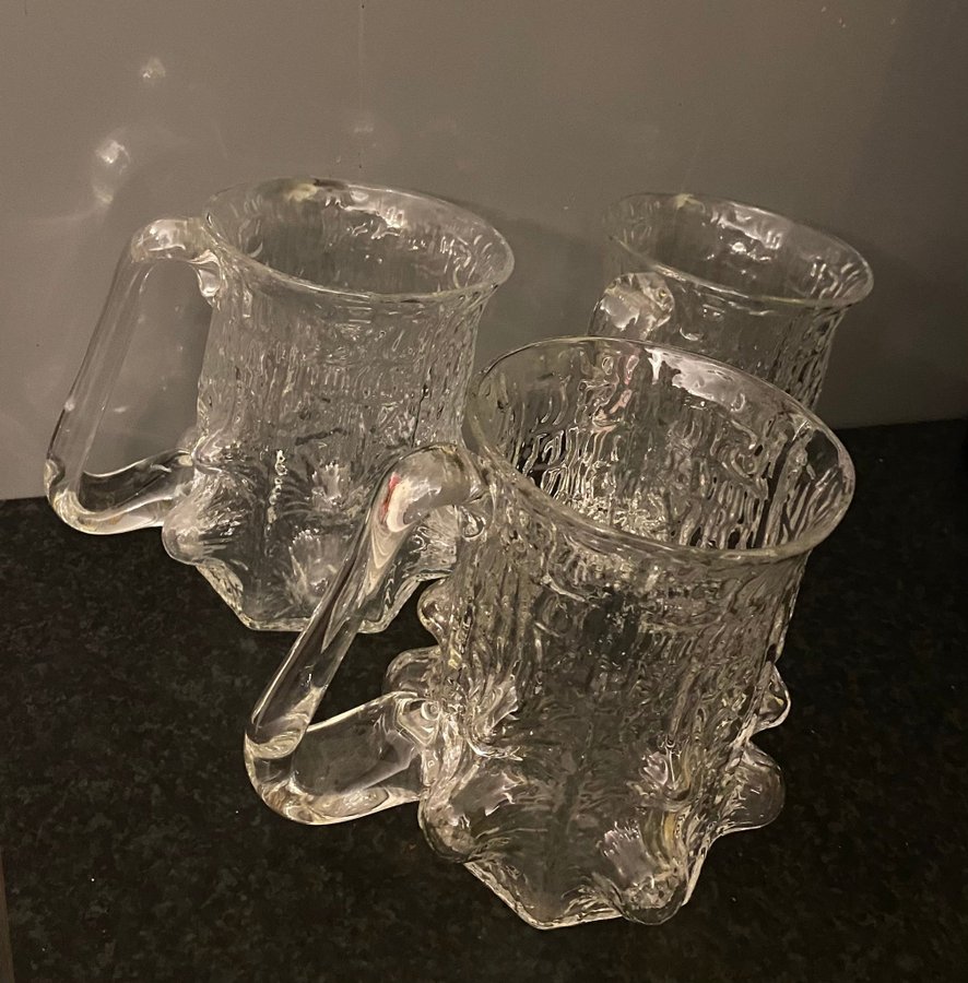 Tre ölglas Ölsejdlar i glas med bubblor design Rune Strand