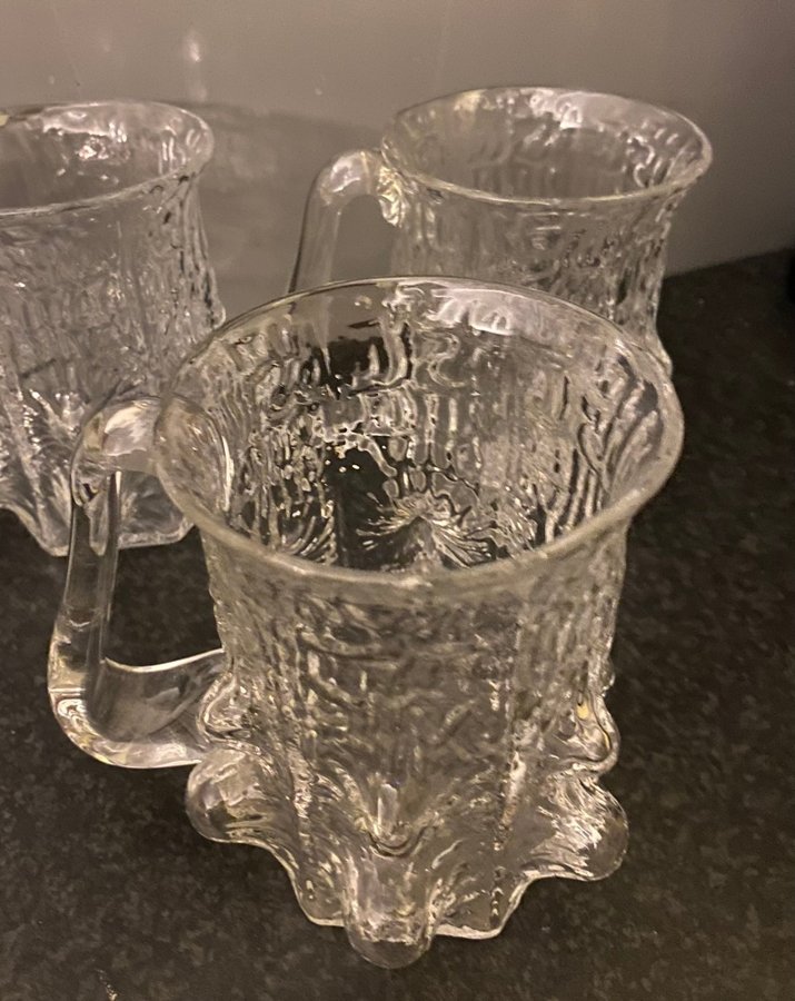 Tre ölglas Ölsejdlar i glas med bubblor design Rune Strand