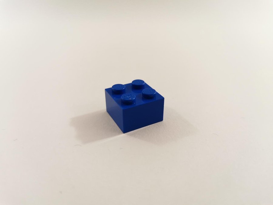 Lego - brick - bas - hög - 2x2 - part 3003 - blå