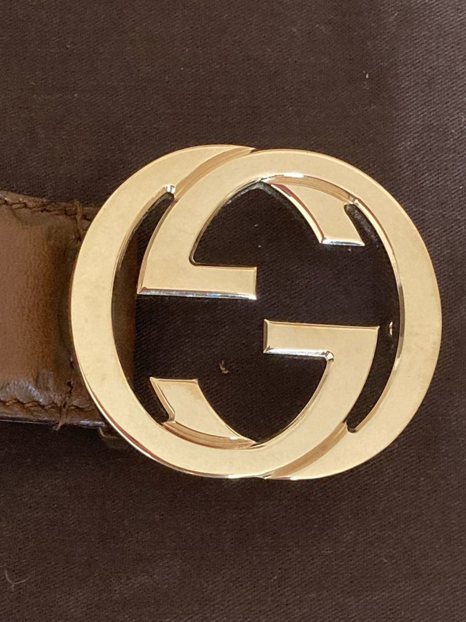 Gucci brunt bälte, storlek 90