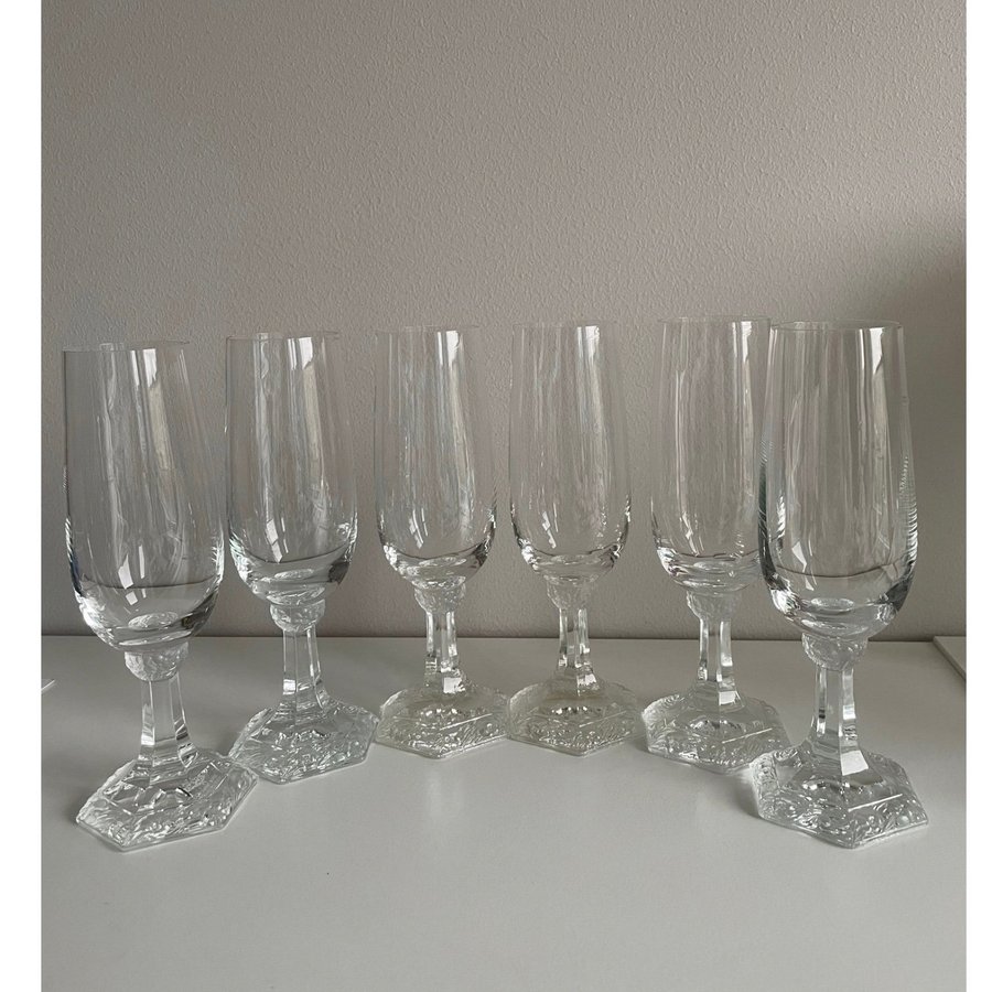 6 st champagneglas Rosenthal