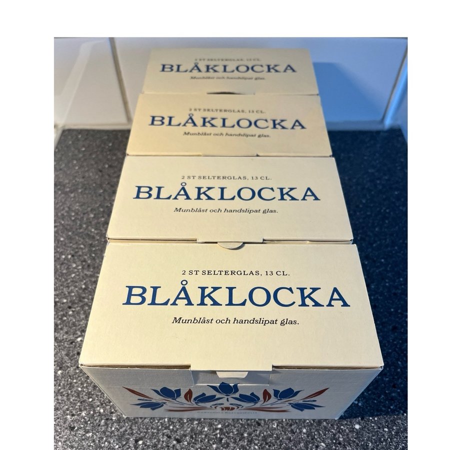 8 st selterglas (vattenglas) ”Blåklocka” från Duka