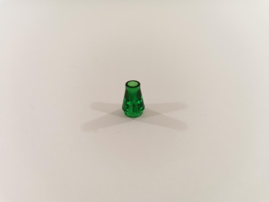 Lego - bit - transparent - 1x1 - konad - part 4589 - grön (trans green)