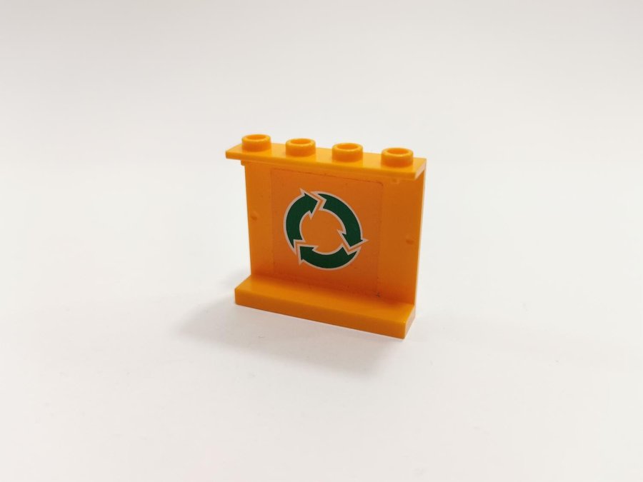 Lego - tryck - klistermärke - panel - 1x4x3 - part 4215 - recycle - orange