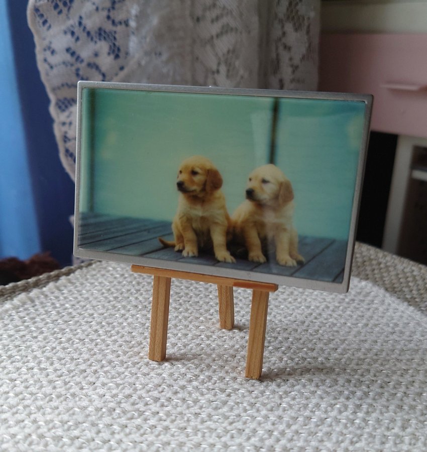 Lundby konst poster hundvalpar dockskåp dockhus