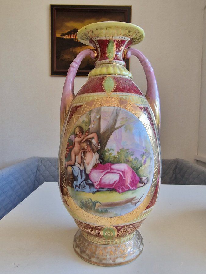 A large beautiful vase with signature and mark