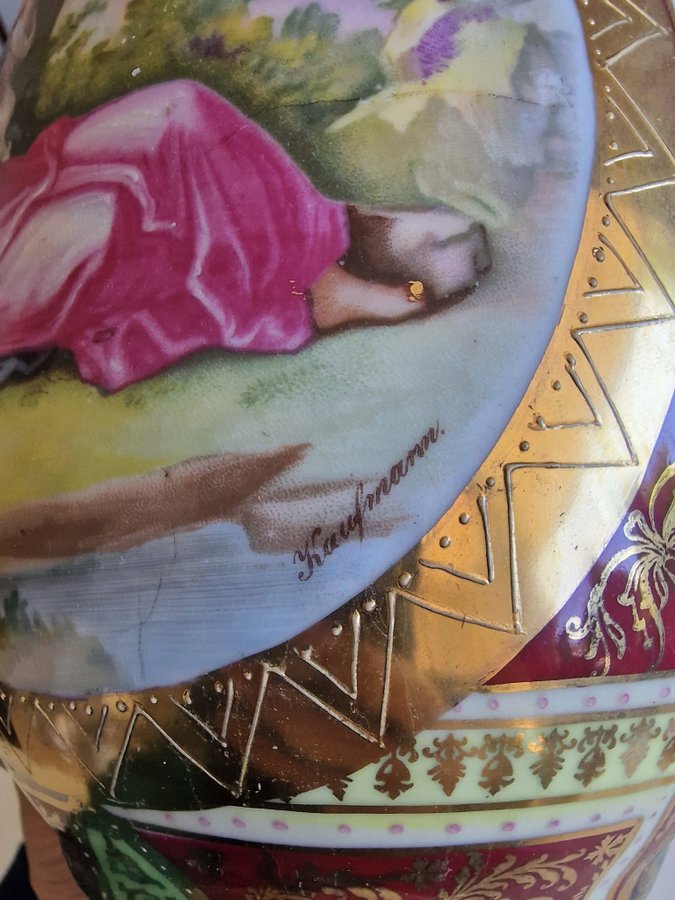 A large beautiful vase with signature and mark