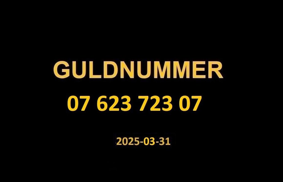 07 623 723 07 GULDNUMMER mobilnummer telefonnummer kontantkort nummer guld