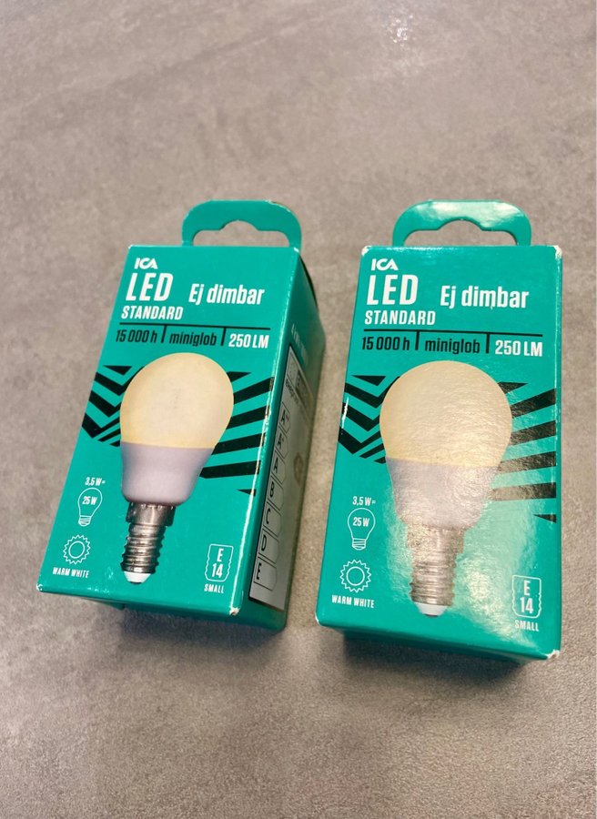 2 st ICA LED-lampor E14 3,5W 250lm