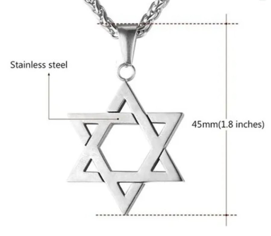 Magen David amulet, hänge smycke Magic Israel, Talisman Halsband – Svart, NY!