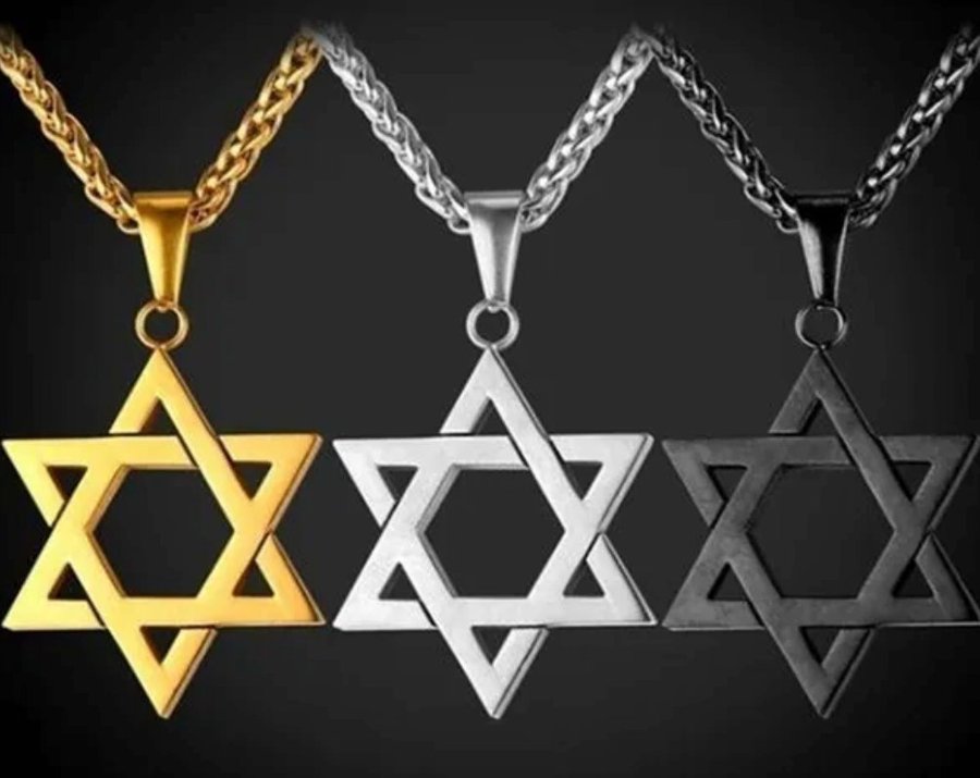 Magen David amulet, hänge smycke Magic Israel, Talisman Halsband – Svart, NY!