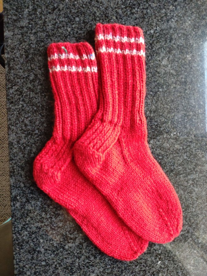 Raggsockor stickade sockor strl 39-40 nytt