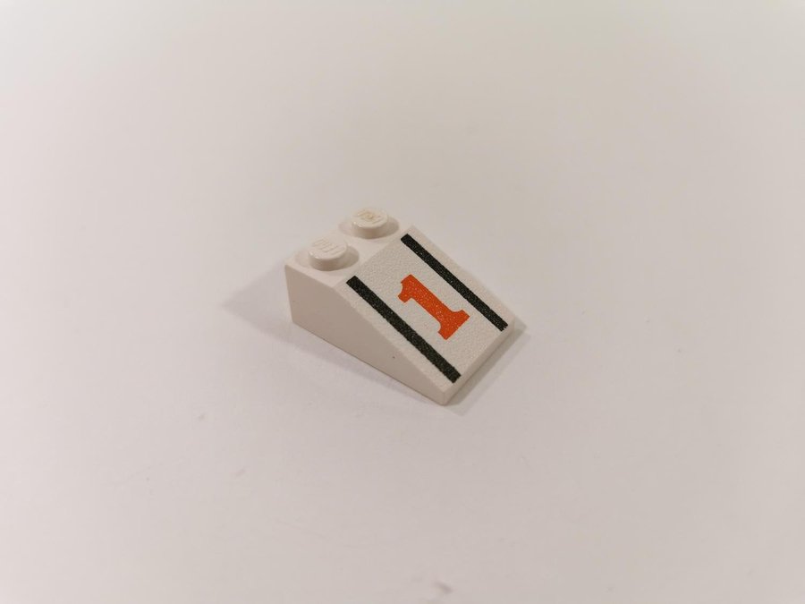 Lego - tryck - slope - 3x2 - part 3298p54 - 1 - vit