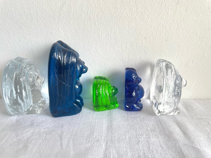 Troll 5 stycken Konstglas Bergdala Eneryda mm Vintage: 70-talet Original