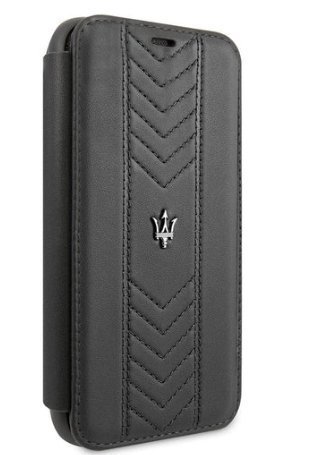 MASERATI licensierad Apple iPhone 11 Pro Max Real Leather Case Äkta Skinn