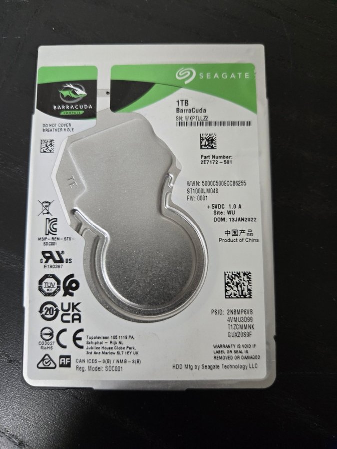 Seagate Barracuda 1TB HDD