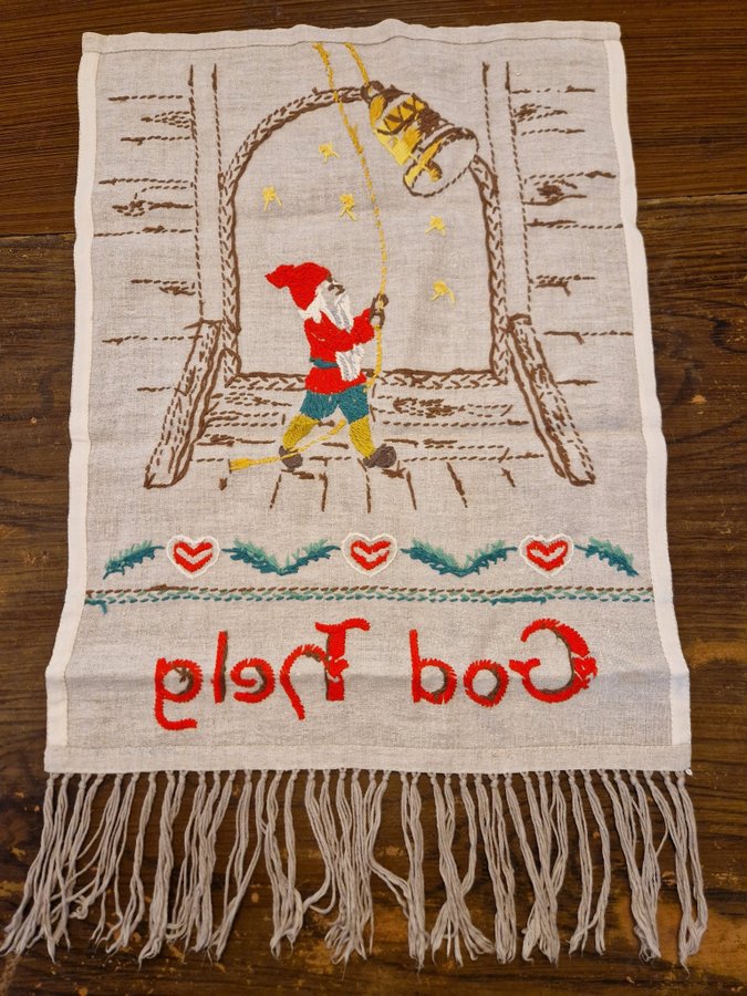 Handbroderad Julbonad