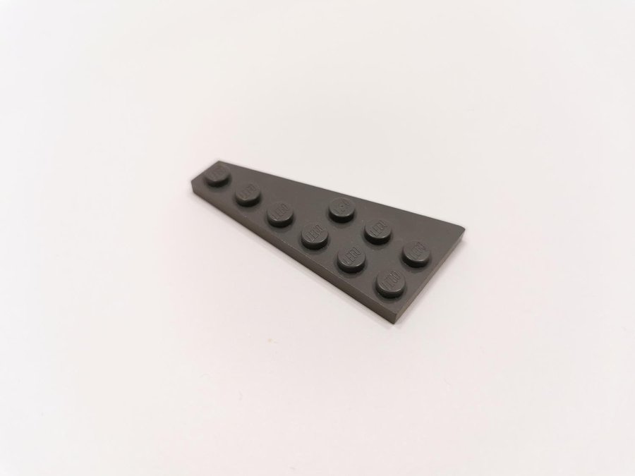 Lego - wedge - vinge - plate - höger - 6x3 - part 54383 - mörkgrå (bluish)