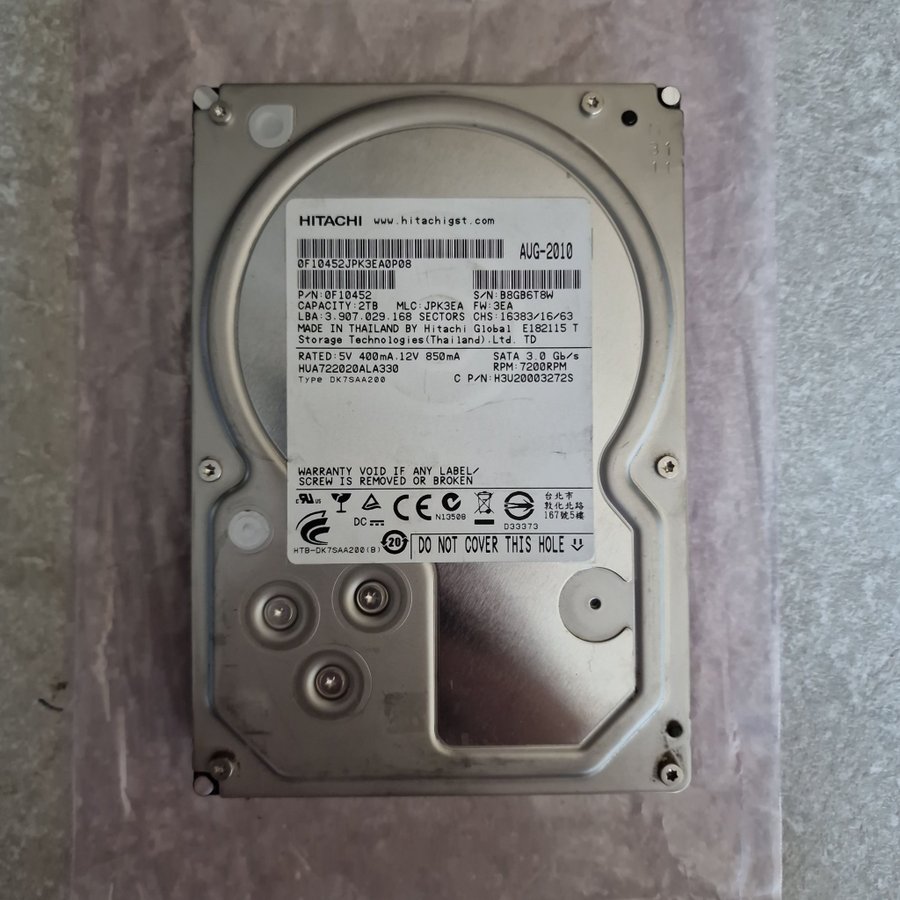 Hitachi Ultrastar 2TB 3,5" Intern Hårddisk, SATA