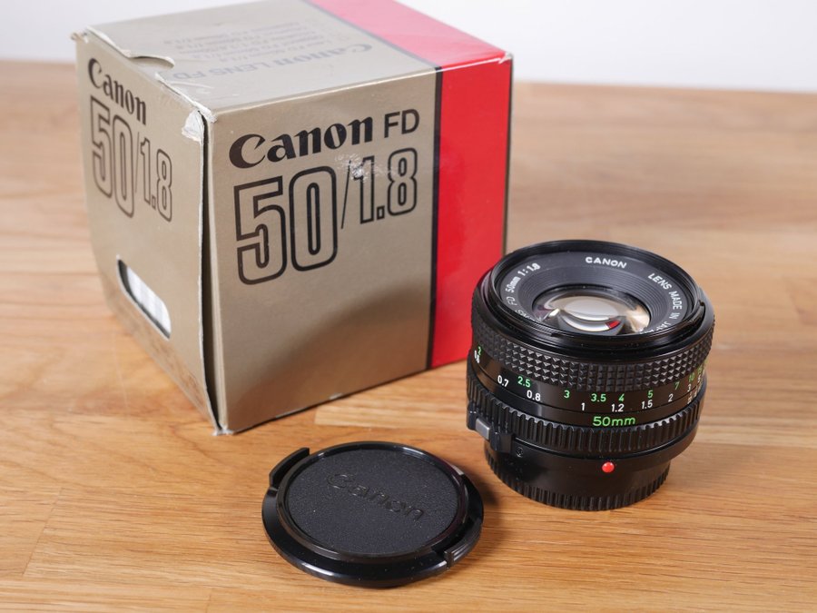 Canon FD 50mm f/18 oanvänd objektiv