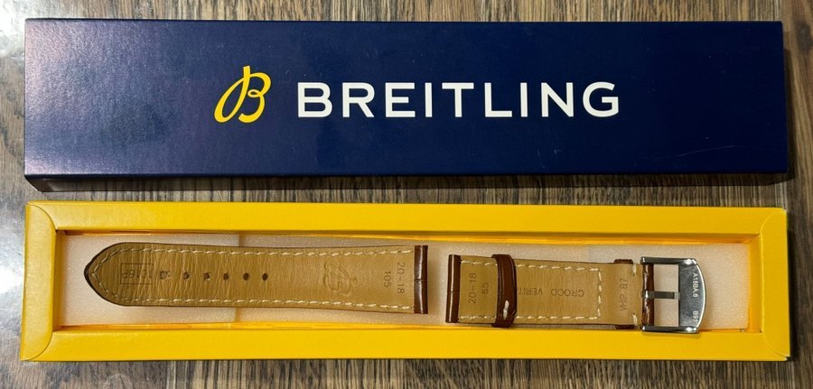 Breitling läderarmband 20-18mm  spänne