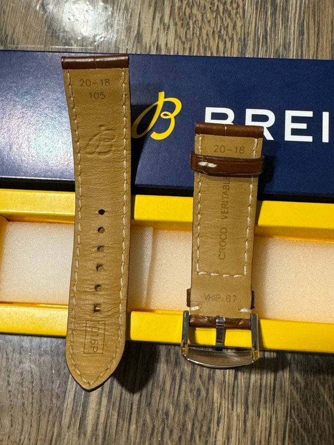 Breitling läderarmband 20-18mm  spänne