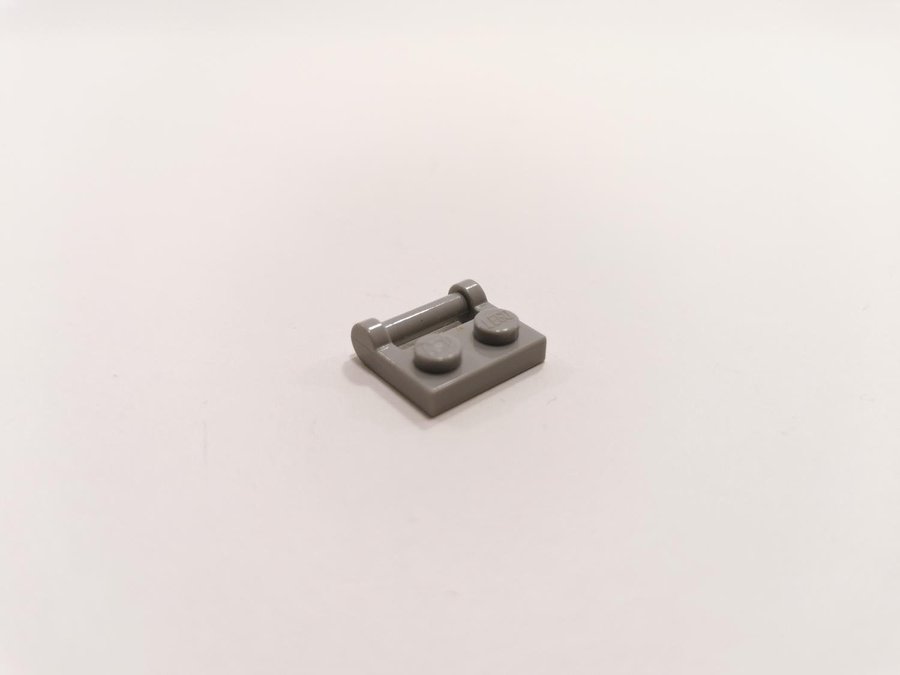 Lego - plate - modified - handle on side - 1x2 - part 48336 - ljusgrå (bluish)