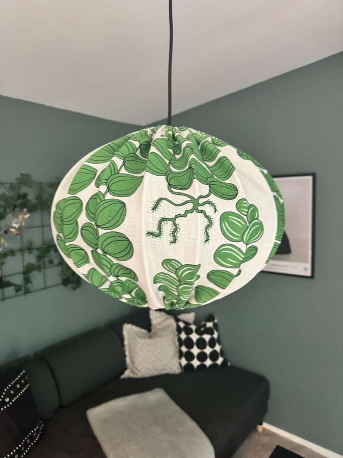 Taklampa Lampa Tyg Firma Svenskt Tenn Josef Frank Retro 50-tal 60 Ettikettmärkt