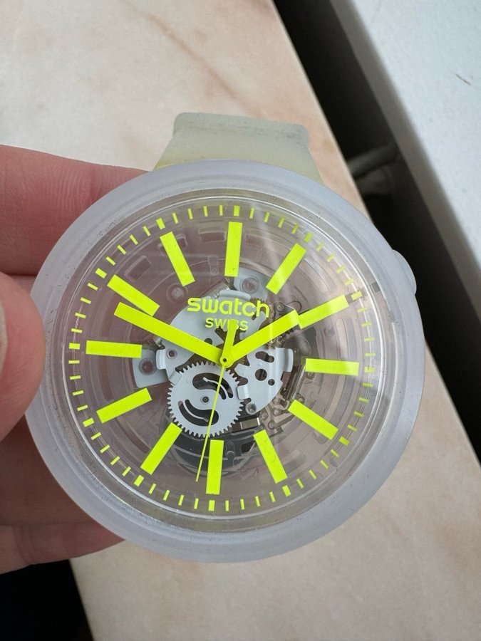 Swatch Jellyfish Big Bold Transparent Dial Silicone Strap Watch