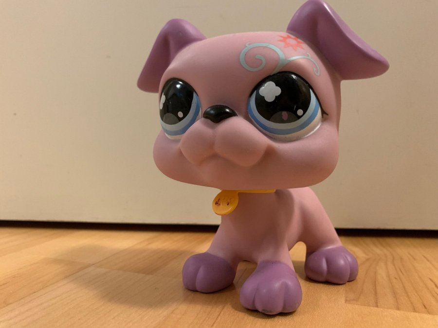 LPS Littlest Pet Shop Jumbo Purple Dog 5" 2008 Hasbro C031-D / C031-G