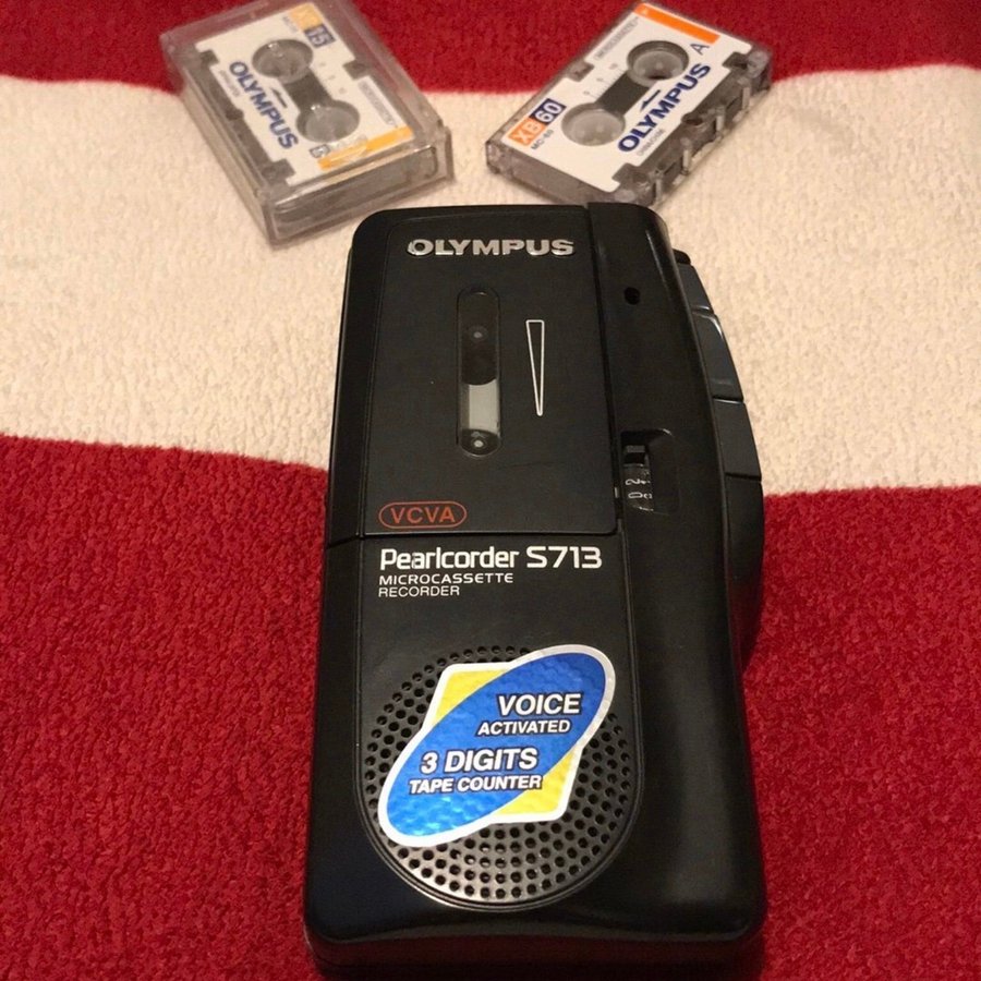 Olympus Pearlcorder S713 Microcassette Recorder FUNGERAR PERFEKT*SPARSAMT ANVÄND