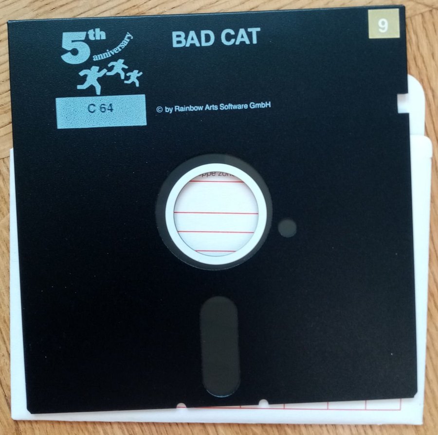 Bad Cat (5th Anniversary - Rainbow Arts) Lös Disk ->TESTAD<- Commodore 64 / C64