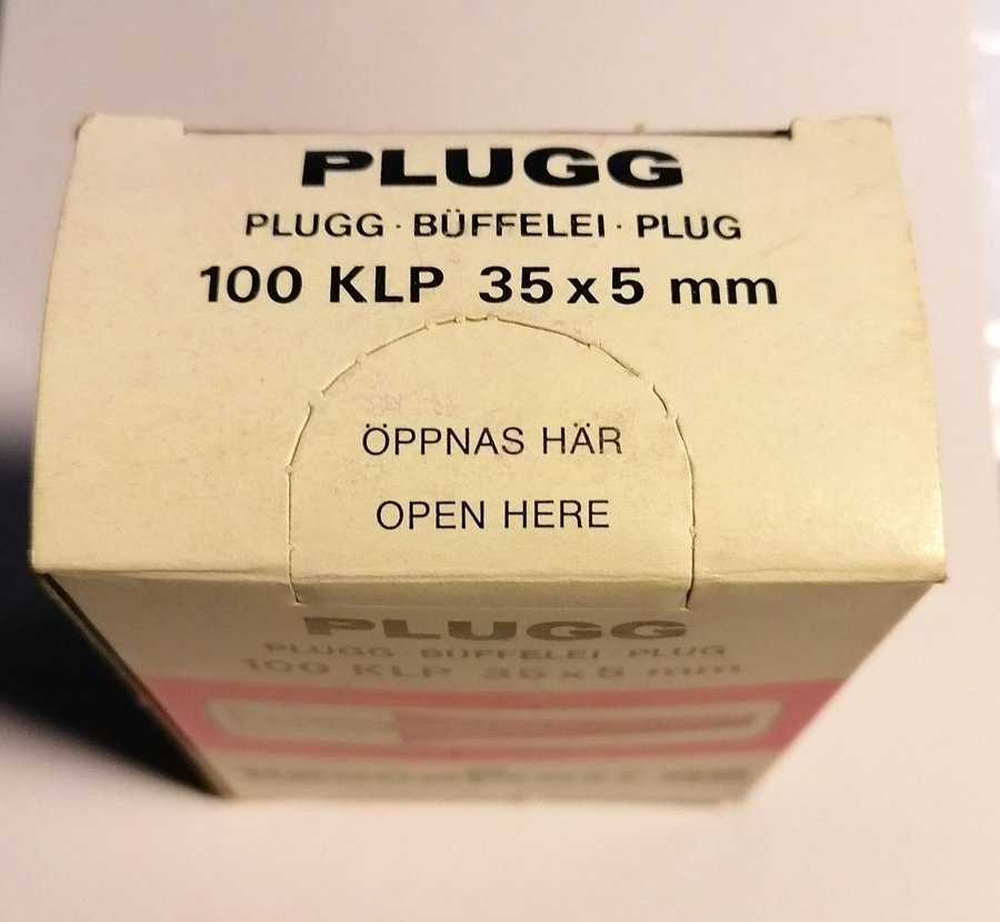 Plastplugg 100st 35x5mm