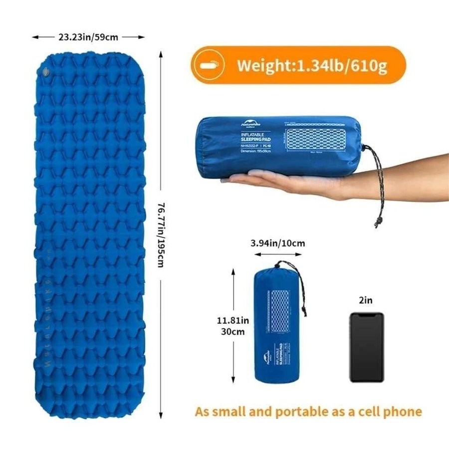 Helt Ny Naturehike Ultra lightweight Inflatable Sleeping Pad 195cm