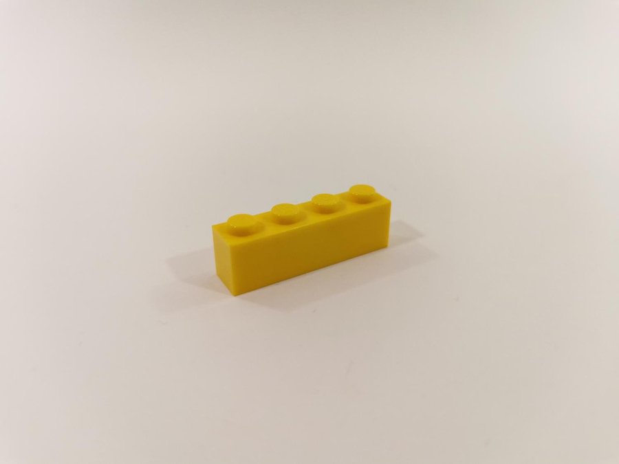 Lego - brick - bas - 1x4 - part 3010 - gul