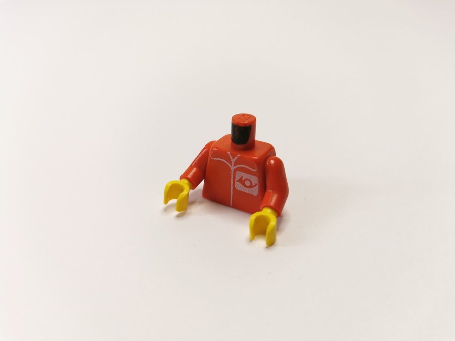 Lego - minifigur - torso - city - stad - post - part 973pb0035c01 - röd