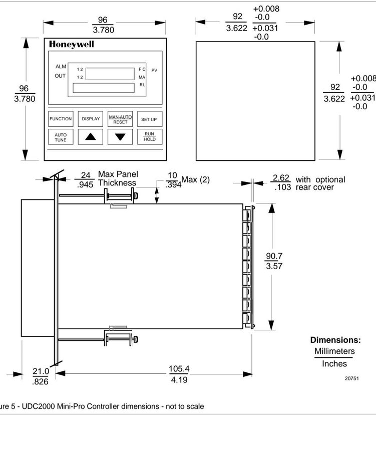 HONEYWELL UDC 2000 Mini-Pro Digital temp, tryck, flöde ECT Controller