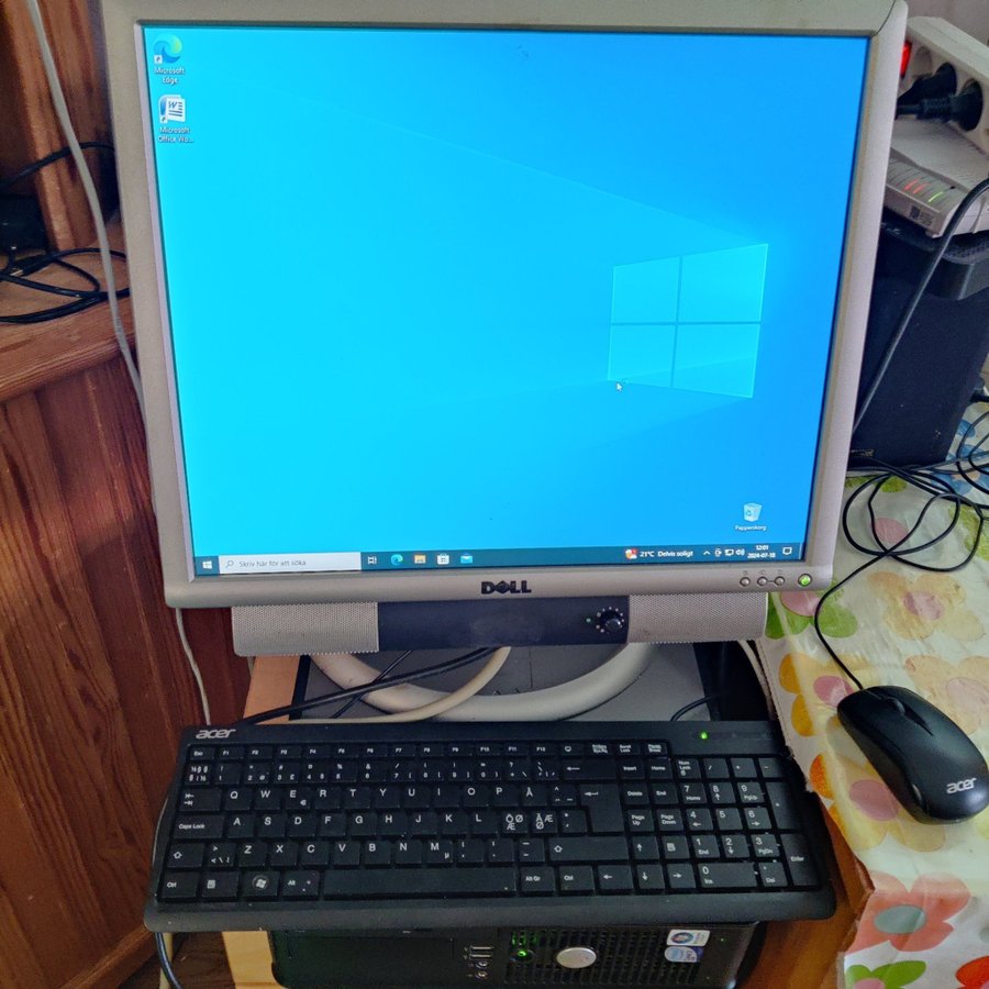 Komplett Dator med 19" skärm Dell Optiplex 760 med win 10  CPU QuadCore