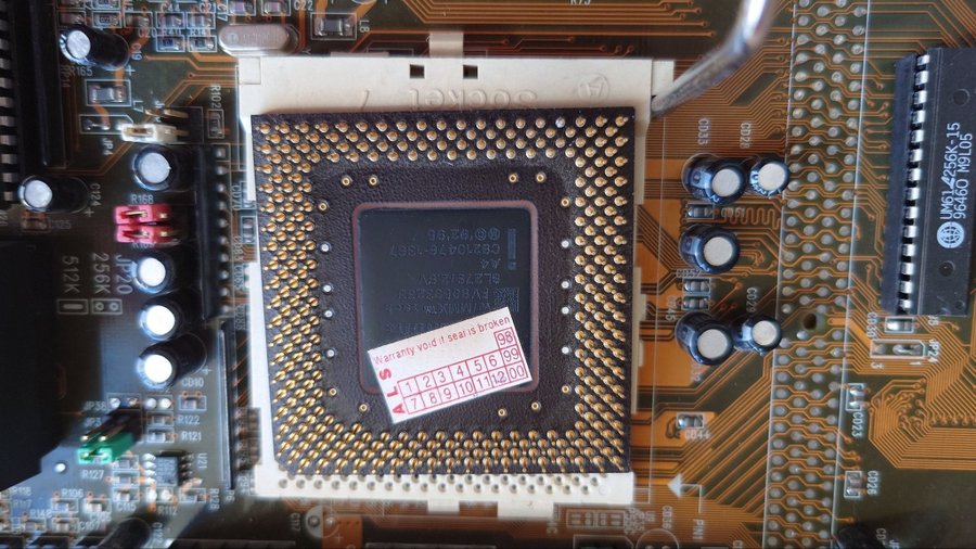 1997 AT motherboard Intel 430 HX, socket 7, Pentium @233 MHz, 64 MB RAM